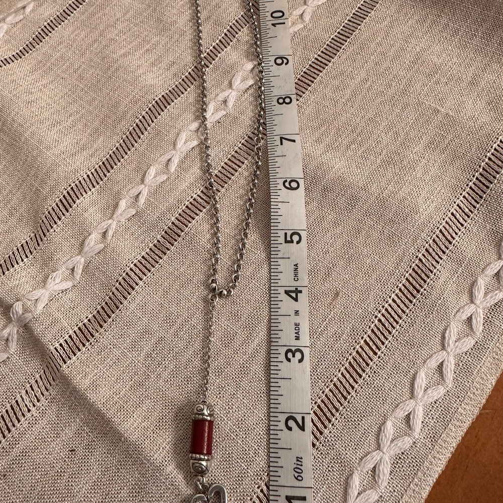 Brighton Silver Necklace and Bracelet with Red Accent
